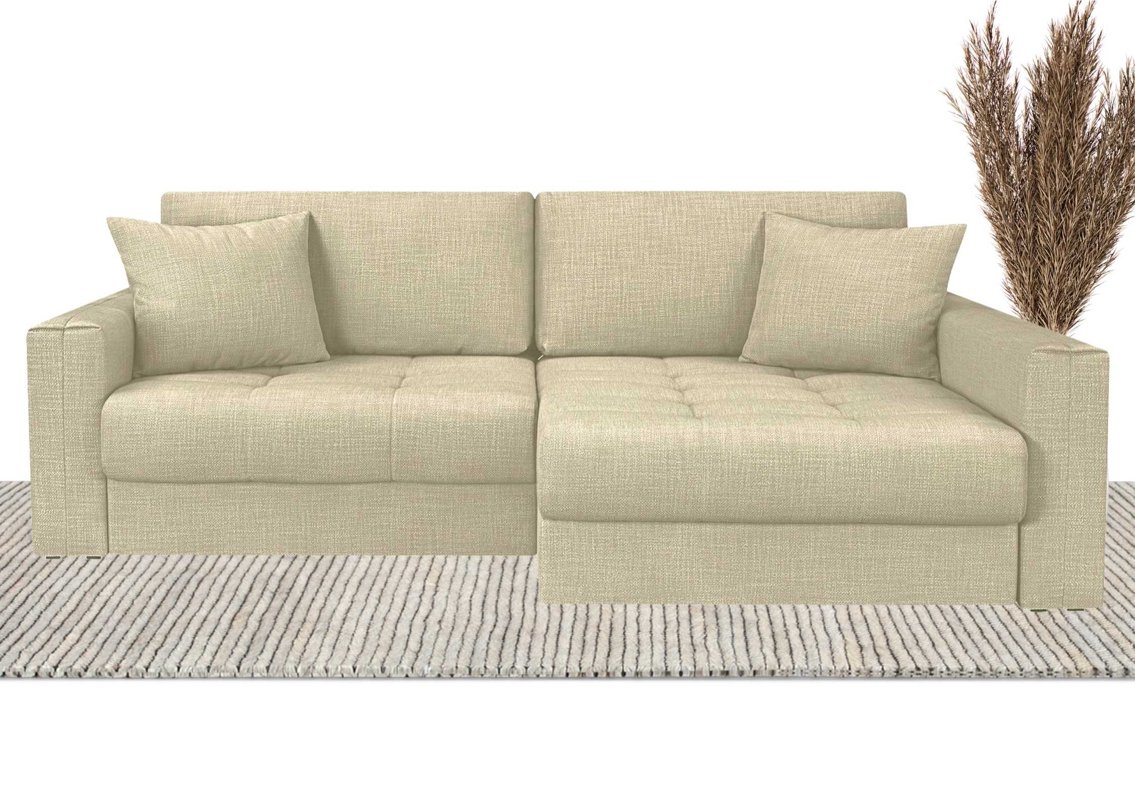 Beżowy pikowany narożnik modułowy